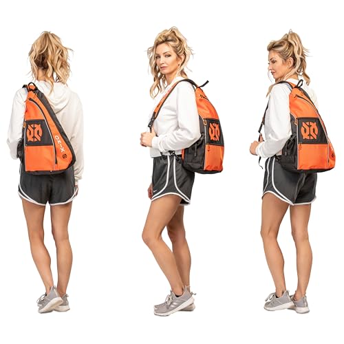 ONIX Pickleball Pro Team Sling Bag — Orange and Black with Adjustable Strap, Durable Construction, and Spacious Storage for All Your Pickleball Gear