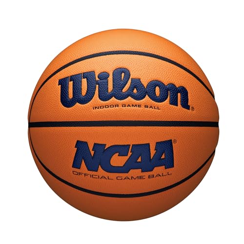 WILSON NCAA Evo NXT Official Indoor Game Basketballs - Sizes 6 and 7 - color: Navy/Orange, size: Size 6 - 28.5"