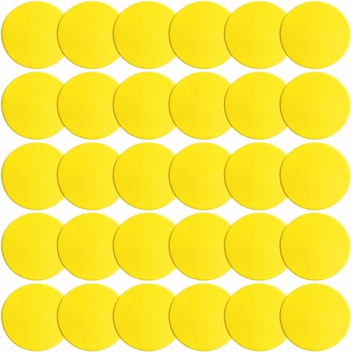 9/18/36 Pcs Poly Spot Markers 9 inch Non-Slip Rubber Agility Training Markers Floor Dots Flat Field Cones for Football Basketball Soccer School Exercise Drills Gym Dance Practice 9 Colors - style: 9 inch 30 Pcs Yellow (TPE)