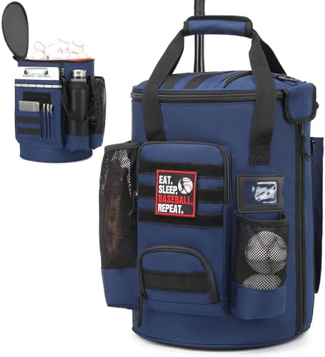 Baseball Bucket Bag 6 Gallon Bucket Cover Organizer w/Padded Seat tactical Softball Coaches Bag for Balls, Bat, Gloves, Scoreboards - color: Blue