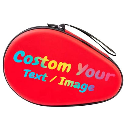 Personalized Table Tennis Racket Case, Custom Hard Shell Ping Pong Storage Bag Ping Pong Paddles Case with Zipper Can Hold 2 Short-Handled Rackets or 1 Long-Handled Racket
