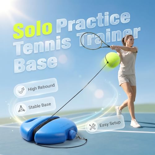 Tennis Ball Training Baseboard, Tennis Trainer Rebound Ball with String, Solo Tennis Practice Rebounder for Backyard, Court,Garage, Self Tennis Training Equipment Set for Adult,Beginner - color: A