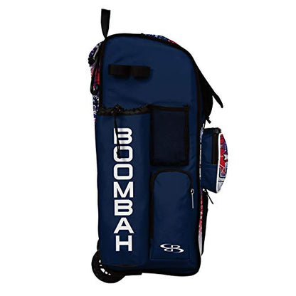 Boombah Rolling Superpack 2.0 Baseball/Softball Gear Bag - 23-1/2" x 13-1/2" x 9-1/2" - USA Liberty Navy/White/Red - Telescopic Handle - Holds 4 Bats - Wheeled Version