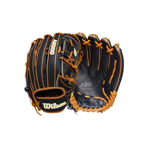 Wilson | 2026 | A2000 Classic | Baseball Gloves + Mitts | Sizes 11.5" - 12.75" | Right + Left Hand Throw | Multiple Styles - color: Black/Saddle Tan, size: Pitcher - 12.5"