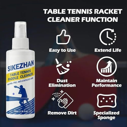 Table Tennis Paddle Cleaner | 100ml Dirt Removal Liquid | Table Tennis Paddle Cleaner Spray - for Optimal Spin & Control Eliminate Dirt & Dust Men Women Gym Sports Maintenance
