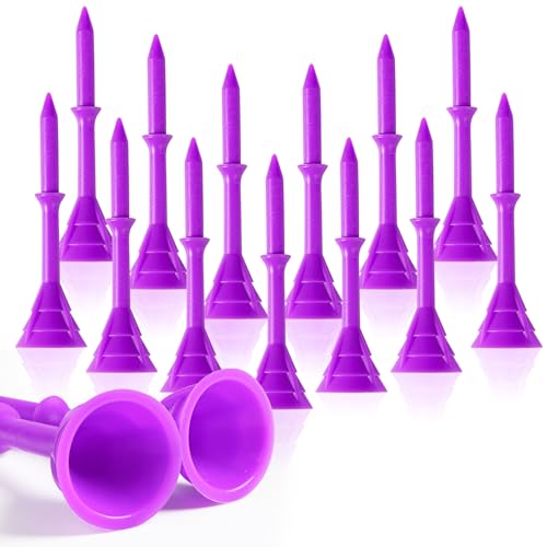 Golf Tees Plastic Tee 3 1/4 Inch 20 40 Pack Unbreakable Tee, Durable Stable Golf Tee Colors Available for Golfer Practice - color: Purple, size: 40 Pack