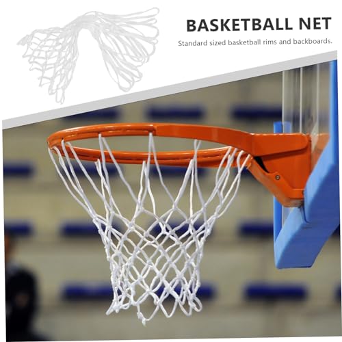 SUPVOX Nylon Basketball Net Replacement Weather Heavy Duty Design Fits Standard Rims for Indoor and Outdoor Courts and Easy to Install White