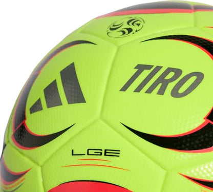 Adidas Tiro League Soccer Ball - color: Lucid Lemon/Black/Lucid Red/Iron Metallic, size: 4
