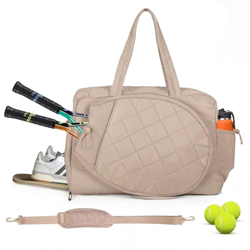 Tennis Bags for Women, Tennis Backpack Pickleball Racket Bags,Water-Resistant Sling Tote Padel Bag for Pickleball Tennis Badminton, Cute Gifts for Women Girl, Duffle Bag Gym Travel - color: CAMEL