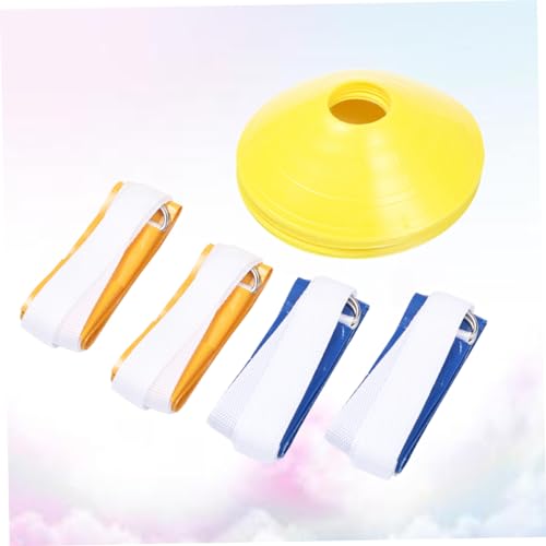 KESYOO 8Pcs American Football Waist Flags with Training Marker Cones Durable Belts with Blue and Yellow Flags for Sports Games and Activities