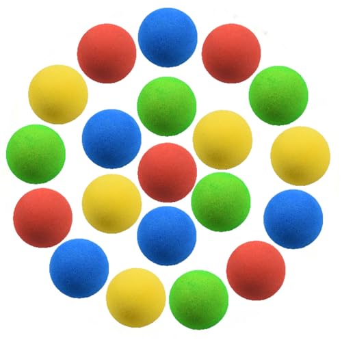 Oyolan 20pcs Soft Golf Practice Balls, 42mm Solid EVA Colored Sponge Foam Balls for Indoor Use