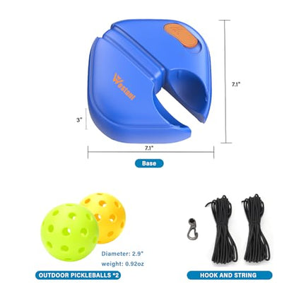 Westant Match Buddy Pickleball Trainer - Pickle Ball Practice Rebounder with 2 Balls, Pickleball Training Aids for Adults, Kids, for Self Practice - color: Blue