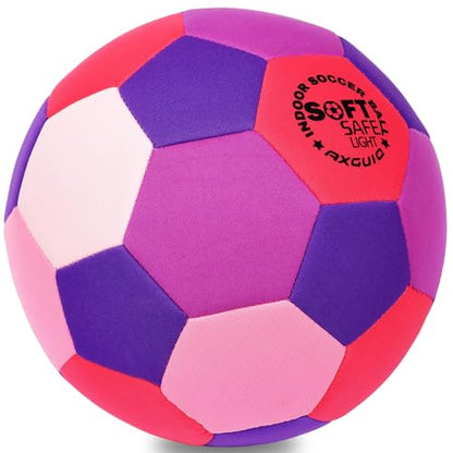 Soft Fabric Indoor Size 4 Soccer Ball, Safe and Soft Indoor Kids Youth Practice Size 4 Soccer, Lightweight House Training for Dribbling & Juggling at Home(Deflated)