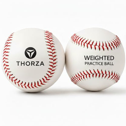 Thorza Weighted Baseballs for Pitching & Throwing Training - Velocity Building Balls for Hitting Practice & Strength Development - Youth to Pro, (6,8,10 and 12 Oz) - Set of 4 (9" Balls)
