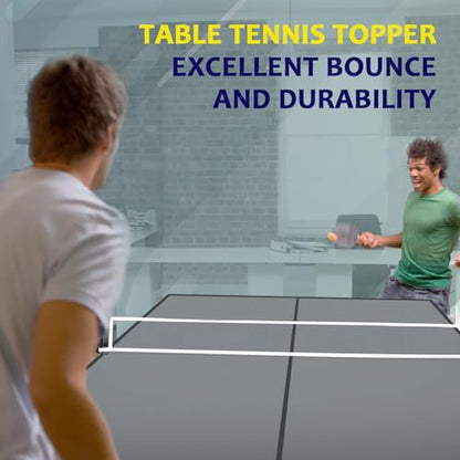 Ping Pong Table Topper for Pool Table, Foldable Ping Pong Table Top with Net Set, Portable Table Tennis Conversion Top Includes Foam Padding for Protection, Easy Conversion