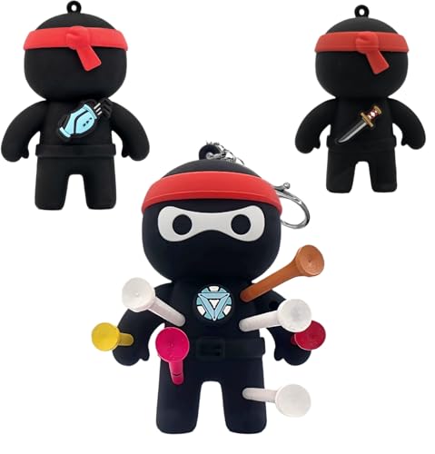 FAR&STRAIGHT Ninja Golf Tee Holder | Interchangeable Plugins | Funny & Unique Golf Gift | Personalized Accessory - style: 4 Plugin Set