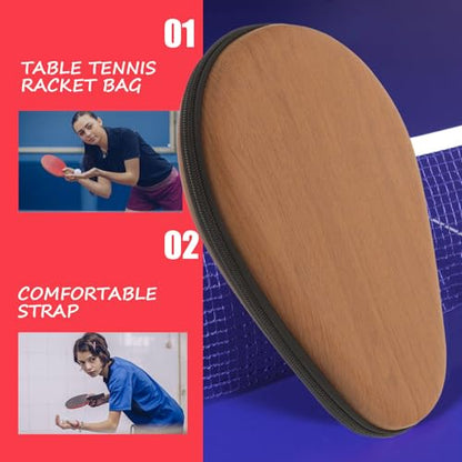 Toyvian Table Tennis Racket Bag Protective Storage Case Reusable Organizing Pouch with Fixed Holder for Sports and Game Room Storage