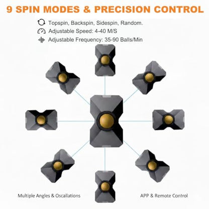 Table Tennis Robot Machine with Catch Net Automatic Ping Pong Ball Launcher for Solo Training Machine Professional Practice Equipment with Remote Control and Recycling System