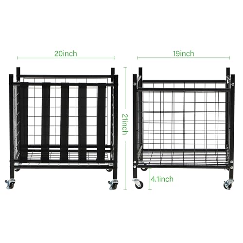 True & Tidy® Metal Storage Cart with Straps and Wheels, Elastic Straps Locking Wheels Indoor Outdoor Steel Equipment Ball Cart Holder, Stuffed Animal Toy Storage Organizer - Home, Garage, School, Gym