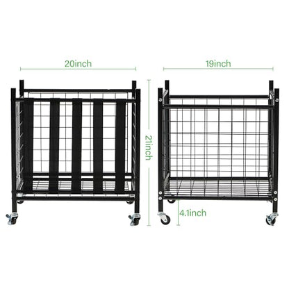 True & Tidy® Metal Storage Cart with Straps and Wheels, Elastic Straps Locking Wheels Indoor Outdoor Steel Equipment Ball Cart Holder, Stuffed Animal Toy Storage Organizer - Home, Garage, School, Gym