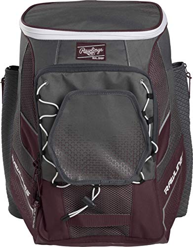 Rawlings | IMPULSE Backpack Equipment Bag | Baseball/Softball | Multiple Styles - color: Maroon
