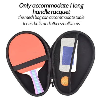 Table Tennis Racket Case Ping Pong Paddle Case Storage Pocket Hard Cover Large Capacity Container Bag Gourd Shape for Sports Accessories Texture (Black)