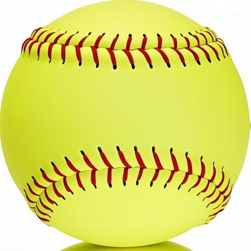 Official Size 12" Softballs - Fastpitch Practice & Training Balls, Leather Covered - color: 1 Softball