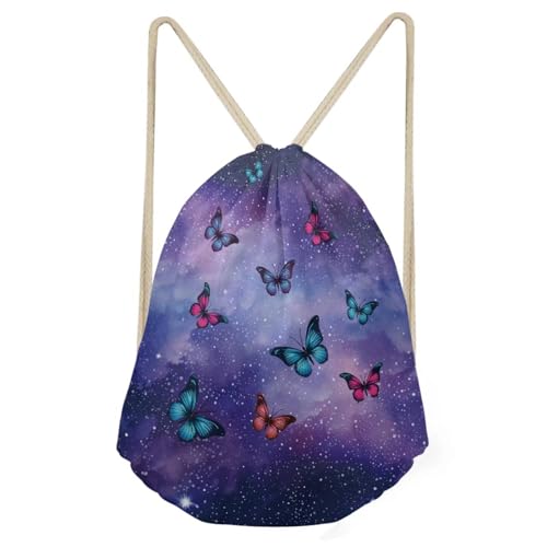 Mumeson Galaxy Butterfly Shoulder Bag - Backpack Gym Bag with Strap - color: Galaxy Butterfly