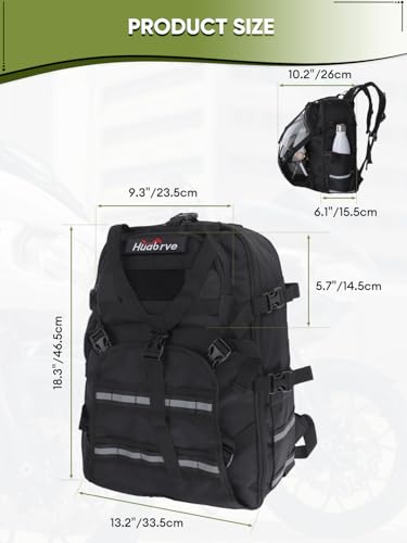Motorcycle Backpack for Men, Waterproof Helmet Backpack, Helmet Holder Riding Bag, Large Capacity Cycling Motorcycle Accessories Gifts, Hiking Storage Bag for Basketball Football Soccer Black