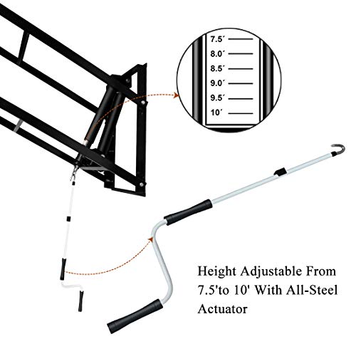 Basketball Hoop Garage Mounted Wall Adjustable-Height, with 60''x36''Tempered Glass Backboard, Pro-Style Breakaway Rim, Durable Bracket and All Weather Net - style: 60x36in Basketball Hoop Wall-Mounted