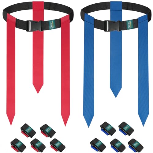 Mao'er Flag Football Belts, 10 Player Flag Football Set with 30 Flags For Kids Youth And Adults Training Equipment