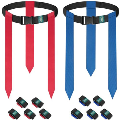 Mao'er Flag Football Belts, 10 Player Flag Football Set with 30 Flags For Kids Youth And Adults Training Equipment
