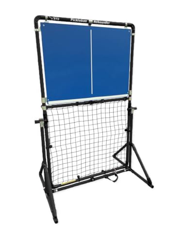 Portable Pickleball Rebounder | 3 Panel Angle Positions | Trainer for Practice Dinks & Drills | Adjustable Panel Angles - color: Black Frame and Blue Panel