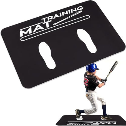 TOBWOLF Baseball Batting Mat, Softball & Baseball Hitting Mat with Home Plate for Batter, Anti-Slip Batting Cage Mat W/Batting Stance Alignment Guide for Swing Pitching Training - color: 25 x 38.6in Baseball Hitting Mat