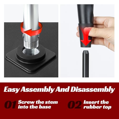 JASCOPRO Portable Baseball Batting Tee, Height Adjustable from 25-37 inch Hitting Tee for Baseball and Softball,Premium Baseball Tee with Rubber Top,Alumium Pole,Metal Base for Kids/Youths/Adults