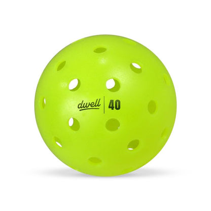 DWELL Elite 40 Hole Pickleball Balls | Crack Resistant | for Outdoor Pickle Ball Sports | Official Ball of All Florida Pickleball | Bulk Pickleballs - size: Pack of 36