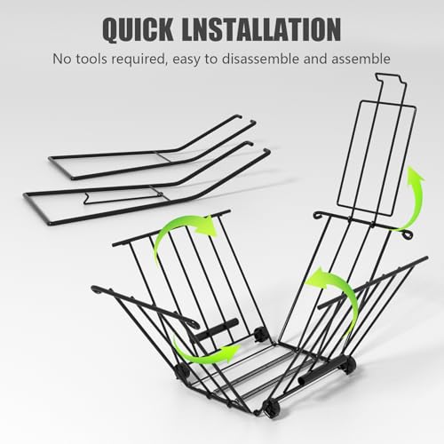 Tennis & Pickleball Hopper with Wheels – Ball Pick Up Basket, Pickleball Ball Retriever Ball Holder Storage Holds 75 Tennis Balls & 50 Pickleballs