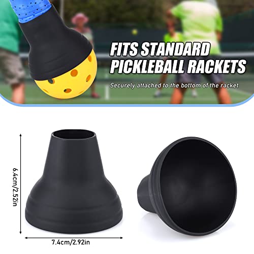 TOBWOLF 2PCS Pickleball Ball Retriever, Silicone Pickleball Picker Upper Pickball Grabber, Universal Pickleball Upper Suction Cup, New Silicone Pickleball Paddle Grip, Anti-Slip Pickleball Hand Grip