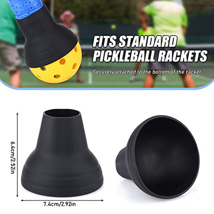 TOBWOLF 2PCS Pickleball Ball Retriever, Silicone Pickleball Picker Upper Pickball Grabber, Universal Pickleball Upper Suction Cup, New Silicone Pickleball Paddle Grip, Anti-Slip Pickleball Hand Grip