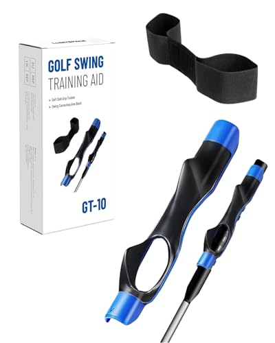 Golf Grip Trainer & Swing Correcting Arm Band, Golf Training Aid Combo- Enhance Grip Strength, Swing Technique and Correct Hand Position