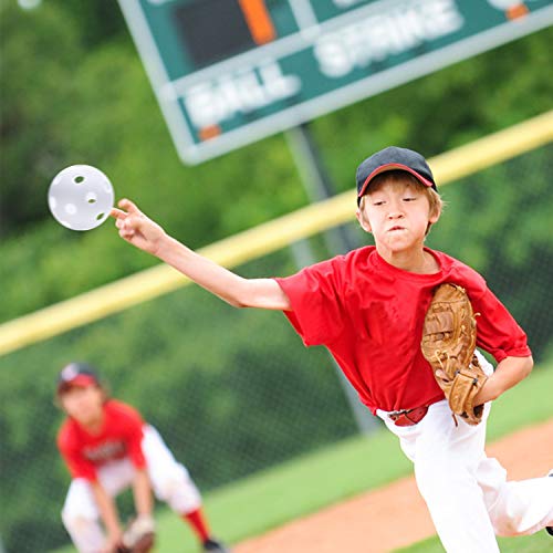 Anteer 12 Pack Plastic Baseball Practice Baseballs for Hitting, Indoor Outdoor Lightweight Balls Baseball Batting Training - color: White