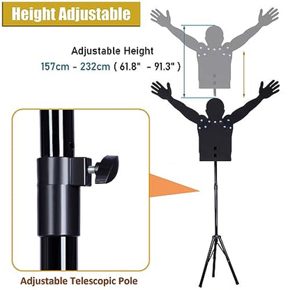 LXLZYXSF Pro Basketball Shooting Trainer Defender Dummy - Adjustable Arms & Height, Kids Adults Dribbling Training Aid, Metal Tripod Base, Hands-Up Mannequin (Size : 157-232cm(61.8-91.3 inch))