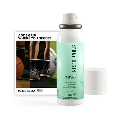 So Danca Sport Spray Rosin 3.3 oz | Instant Grip Enhancer for Shoes, Hands, and Equipment – Boost Traction for Basketball, Weightlifting, Gymnastics, Tennis & More – Fast-Drying, No-Residue Formula
