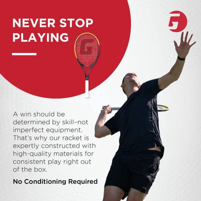 Gamma Tour Ace Tennis Racket, 27 Inch - Premium Pre-Strung Adult Racket for Men & Women - Large Sweet Spot, Perfect Balance Between Power and Control