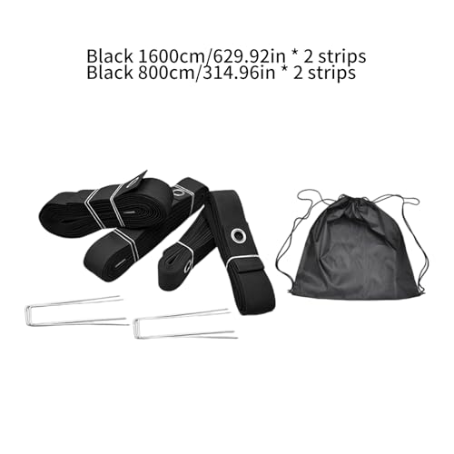 Volleyball Courts Line with Ground Nails and Bag Outdoor Boundaries Line Webbing Marker Webbing Marker - color: Black