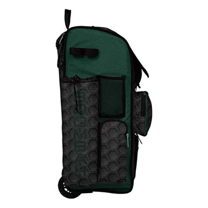Boombah Rolling Superpack 2.0 3DHC Baseball/Softball Gear Bag - 23-1/2" x 13-1/2" x 9-1/2" - Multiple Colors - Telescopic Handle and Holds 4 Bats - Wheeled Version - color: Black/Dark Green