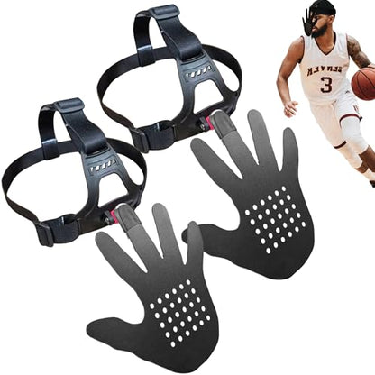 3D Hand-in-Face Basketball Training Mask, 2nd Gen with Moisture Wicking Sponge & Adjustable Strap, Enhance Shooting Accuracy Under Pressure for All Ages - color: Adjustable Black - 2pcs