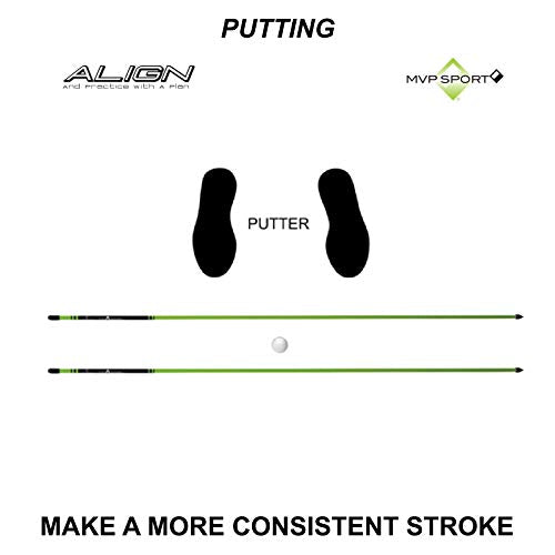 MVP Sport Golf Alignment Rods (MorodZ) Training Aid 2-Pack (Lime)