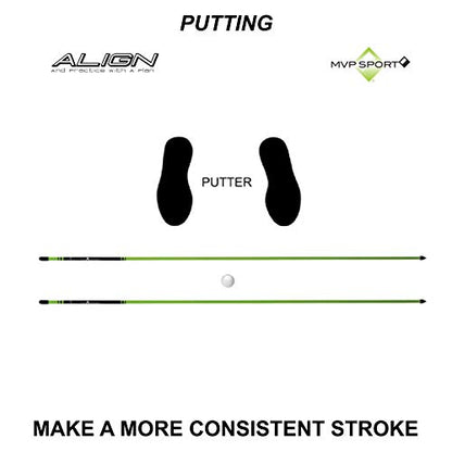 MVP Sport Golf Alignment Rods (MorodZ) Training Aid 2-Pack (Lime)