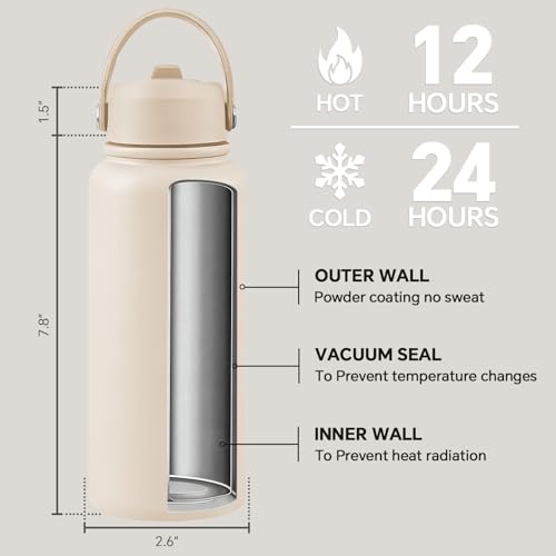 Pickleball Gifts for Women, Men - Christmas, Birthday Gifts for Pickleball Lovers, Players - I'm Not Retired I'm a Full Time Water Bottle 32 oz - color: Pickleball Gifts Beige